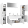 vidaXL Set Mobili da Bagno Bianco Lucido in Truciolato