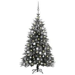 vidaXL Albero Natale Artificiale con LED Palline e Neve 120cm PVC e PE