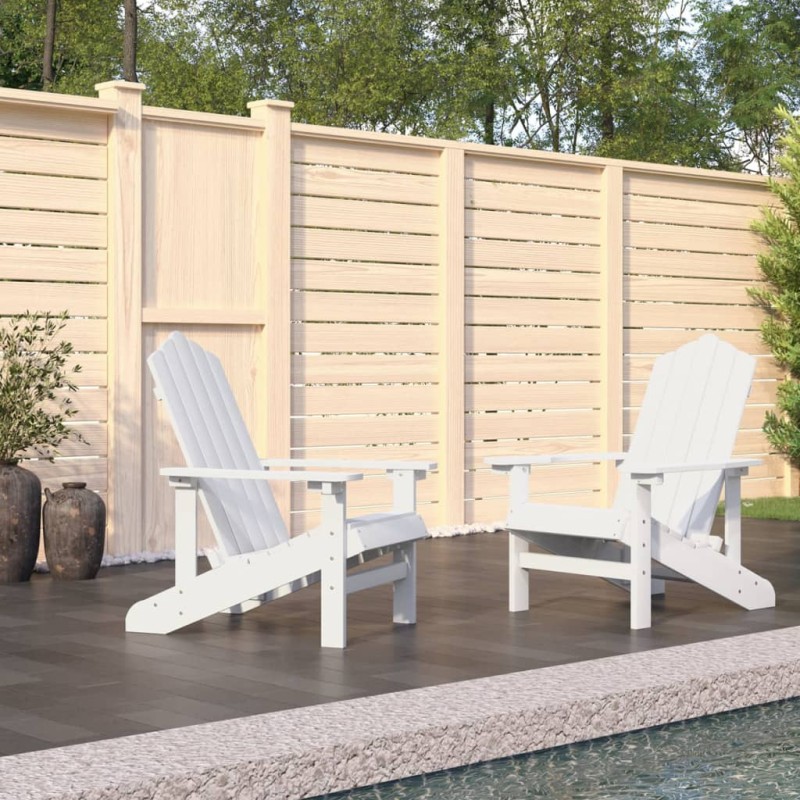 vidaXL Sedie da Giardino Adirondack 2 pz in HDPE Bianco