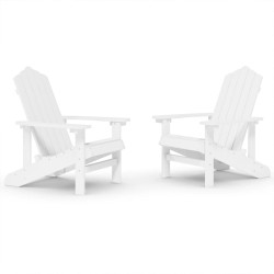 vidaXL Sedie da Giardino Adirondack 2 pz in HDPE Bianco