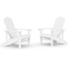 vidaXL Sedie da Giardino Adirondack 2 pz in HDPE Bianco