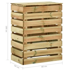 vidaXL Compostiere da Giardino Doghe 2 pz 80x50x100 cm Pino Impregnato