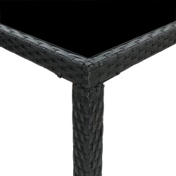 vidaXL Tavolo da Bar per Esterni Nero 130x60x110 cm Polyrattan e Vetro