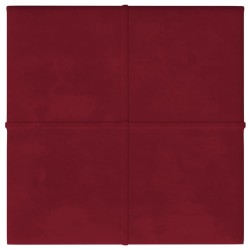 Pannelli Murali 12 pz Rosso Vino 60x15 cm Velluto 1,08 m²