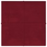 Pannelli Murali 12 pz Rosso Vino 60x15 cm Velluto 1,08 m²