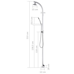 vidaXL Doccia da Giardino 215 cm in Alluminio