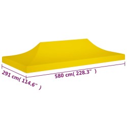 vidaXL Tetto per Tendone per Feste 6x3 m Giallo 270 g/m²