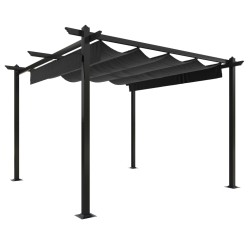 vidaXL Pergola da Giardino con Tetto Retrattile 3x3 m Antracite