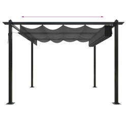 vidaXL Pergola da Giardino con Tetto Retrattile 3x3 m Antracite