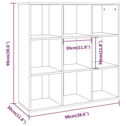 vidaXL Libreria Grigio Sonoma 98x30x98 cm