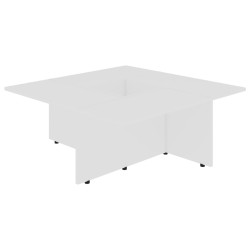 Tavolino da Salotto Bianco 79,5x79,5x30 cm in Legno Ingegnerizzato