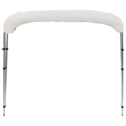 vidaXL Bimini di Prua con Tendalino a 3 Archi Bianco 183x140x137 cm