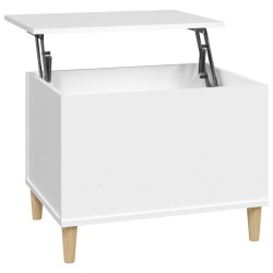 Tavolino da Salotto Bianco 60x44,5x45 cm in Legno Ingegnerizzato