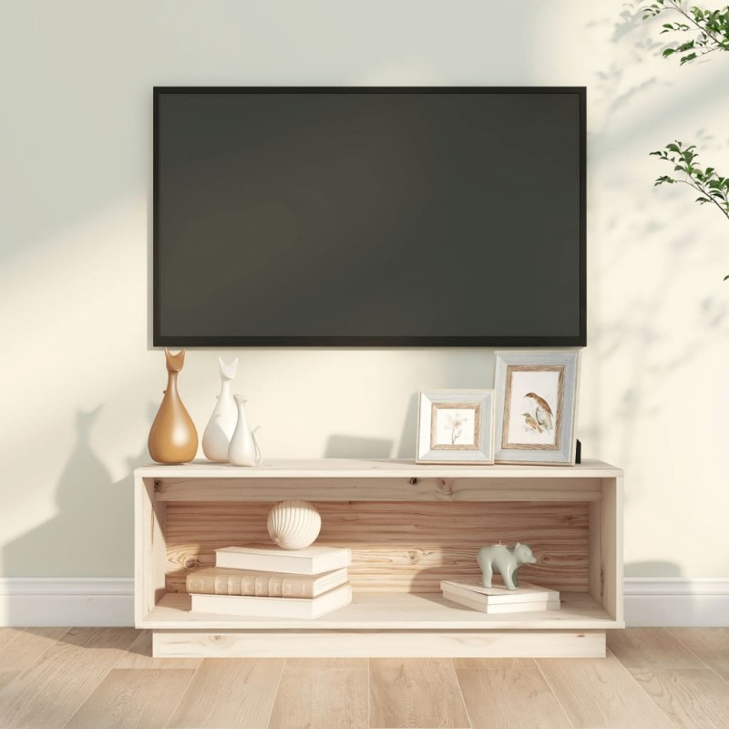 vidaXL Mobile Porta TV 90x35x35 cm in Legno Massello di Pino