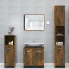 vidaXL Armadietto Bagno Rovere Fumo 30x30x95 cm in Legno Ingegnerizzato