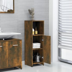 vidaXL Armadietto Bagno Rovere Fumo 30x30x95 cm in Legno Ingegnerizzato