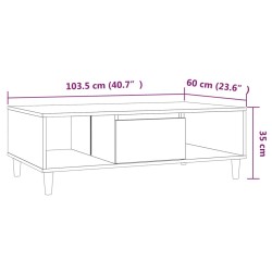 Tavolino da Salotto Grigio Sonoma 103,5x60x35 cm in Truciolato