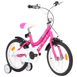 vidaXL Bici per Bambini 16 Pollici Nera e Rosa