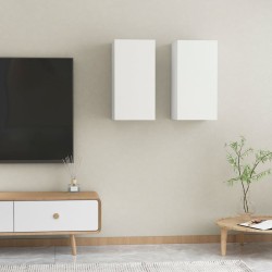 vidaXL Mobili TV Bianchi 2 pz 30,5x30x60 cm in Legno ingegnerizzato