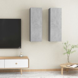 vidaXL Mobili TV Grigio Cemento 2 pz 30,5x30x90 cm in Truciolato