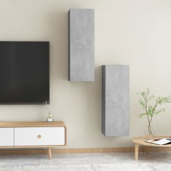 vidaXL Mobili TV Grigio Cemento 2 pz 30,5x30x90 cm in Truciolato