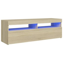 vidaXL Mobile Porta TV con Luci LED Rovere Sonoma 120x35x40 cm