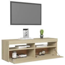 vidaXL Mobile Porta TV con Luci LED Rovere Sonoma 120x35x40 cm