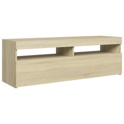 vidaXL Mobile Porta TV con Luci LED Rovere Sonoma 120x35x40 cm