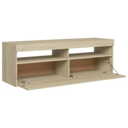 vidaXL Mobile Porta TV con Luci LED Rovere Sonoma 120x35x40 cm