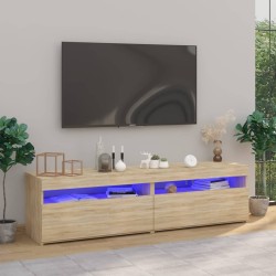 vidaXL Mobili Porta TV con Luci LED 2 pz Rovere Sonoma 75x35x40 cm