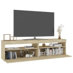 vidaXL Mobili Porta TV con Luci LED 2 pz Rovere Sonoma 75x35x40 cm