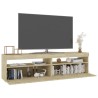 vidaXL Mobili Porta TV con Luci LED 2 pz Rovere Sonoma 75x35x40 cm