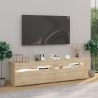 vidaXL Mobili Porta TV con Luci LED 2 pz Rovere Sonoma 75x35x40 cm