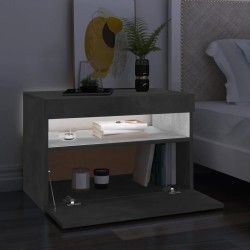 vidaXL Mobili Porta TV con Luci LED 2 pz Grigio Cemento 60x35 cm