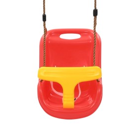 vidaXL Altalena per Bambini 2 pz con Cintura di Sicurezza in PP Rossa