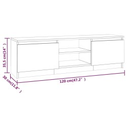 vidaXL Mobile TV Rovere Marrone 120x30x35,5 cm in Legno ingegnerizzato