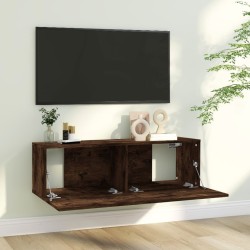 vidaXL Mobile TV a Parete Rovere Fumo 100x30x30cm Legno Ingegnerizzato