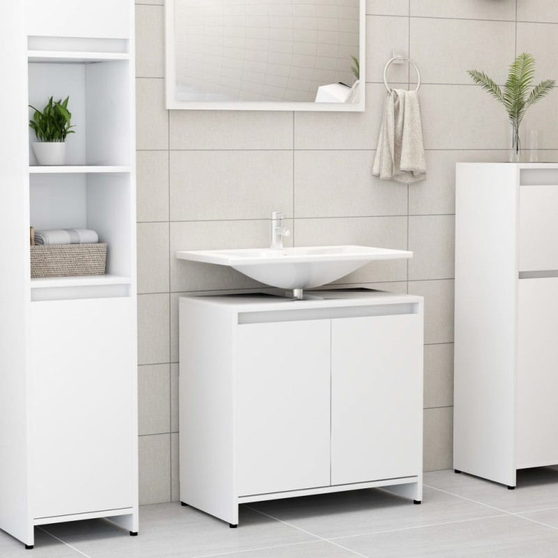 vidaXL Armadio da Bagno Bianco 60x33x61 cm in Truciolato