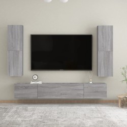 vidaXL Mobile Porta TV a Parete Grigio Sonoma 30,5x30x110 cm