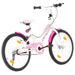 Bici per Bambini 20 pollici Rosa e Bianca