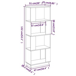 vidaXL Libreria/Divisorio 51x25x132 cm in Legno Massello di Pino