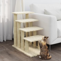 Albero per Gatti con Tiragraffi in Sisal Crema 63 cm