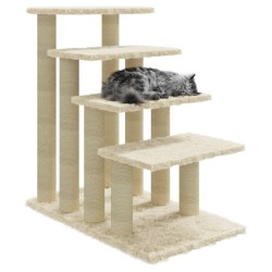 Albero per Gatti con Tiragraffi in Sisal Crema 63 cm