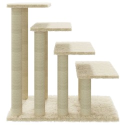 Albero per Gatti con Tiragraffi in Sisal Crema 63 cm