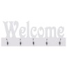 vidaXL Appendiabiti a Muro WELCOME Bianco 74x29,5 cm