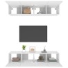 vidaXL Mobili TV 4 pz Bianchi 80x30x30 cm in Legno ingegnerizzato