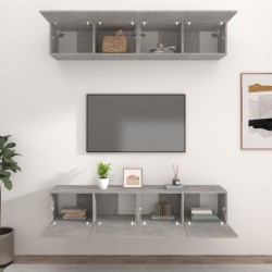 vidaXL Mobili TV 4 pz Grigio Cemento 80x30x30 cm in Legno ingegnerizzato