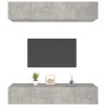 vidaXL Mobili TV 4 pz Grigio Cemento 80x30x30 cm in Legno ingegnerizzato