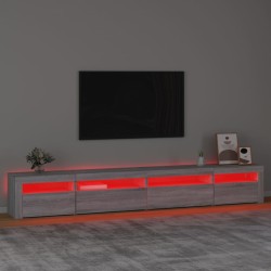 vidaXL Mobile Porta TV con Luci LED Grigio Sonoma 270x35x40 cm