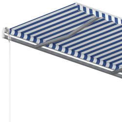    Tenda da Sole Retrattile Automatica 300x250 cm Blu e Bianca